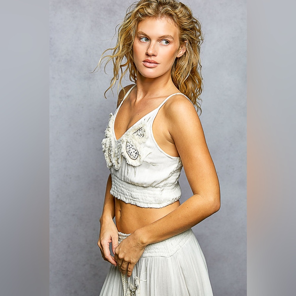 POL SET Embroidered Boho-Chic Viscose Two-Piece - Picture 5 of 11